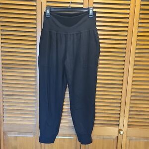 Black High-Waist Knit Jogger Pants